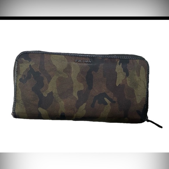 Prada Handbags - PRADA Long Wallet Metal Hardware Coin Purse Stained Nylon Camouflage
